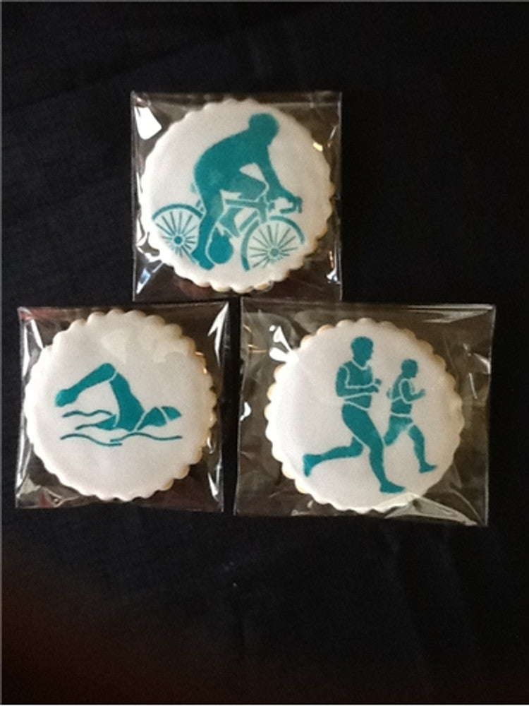 Cookies decorated for a Triathlon