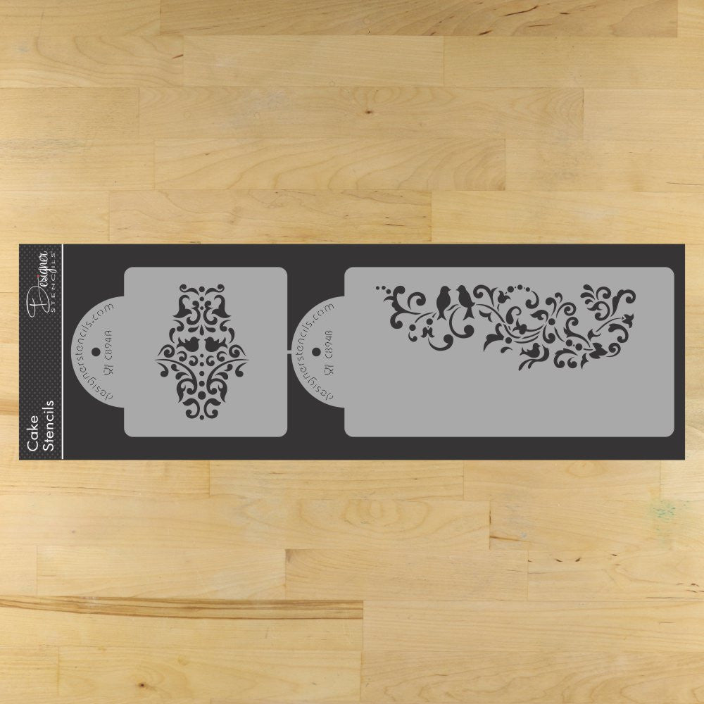 Songbird Stencil for Wedding Cakes Decorating - Confection Couture Stencils