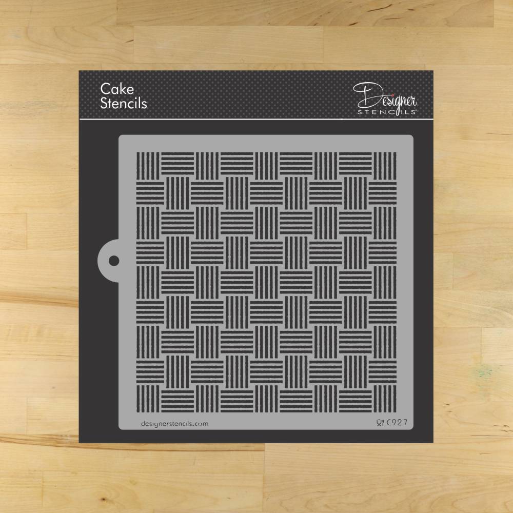 Basketweave Miniprint Cake and Cookie Stencil by Designer Stencils