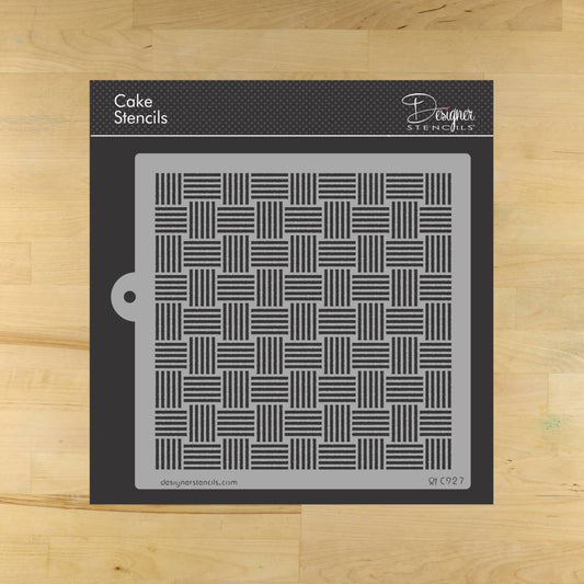 Basketweave Miniprint Cake and Cookie Stencil by Designer Stencils