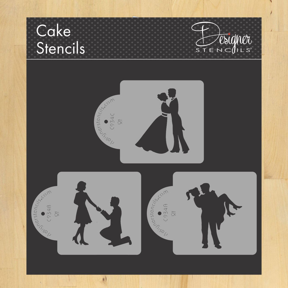 Stages of Love Silhouette Cake Stencil Set by Designer Stencils