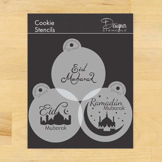 Eid Mubarak Round Cookie Stencil Set by Designer Stencils