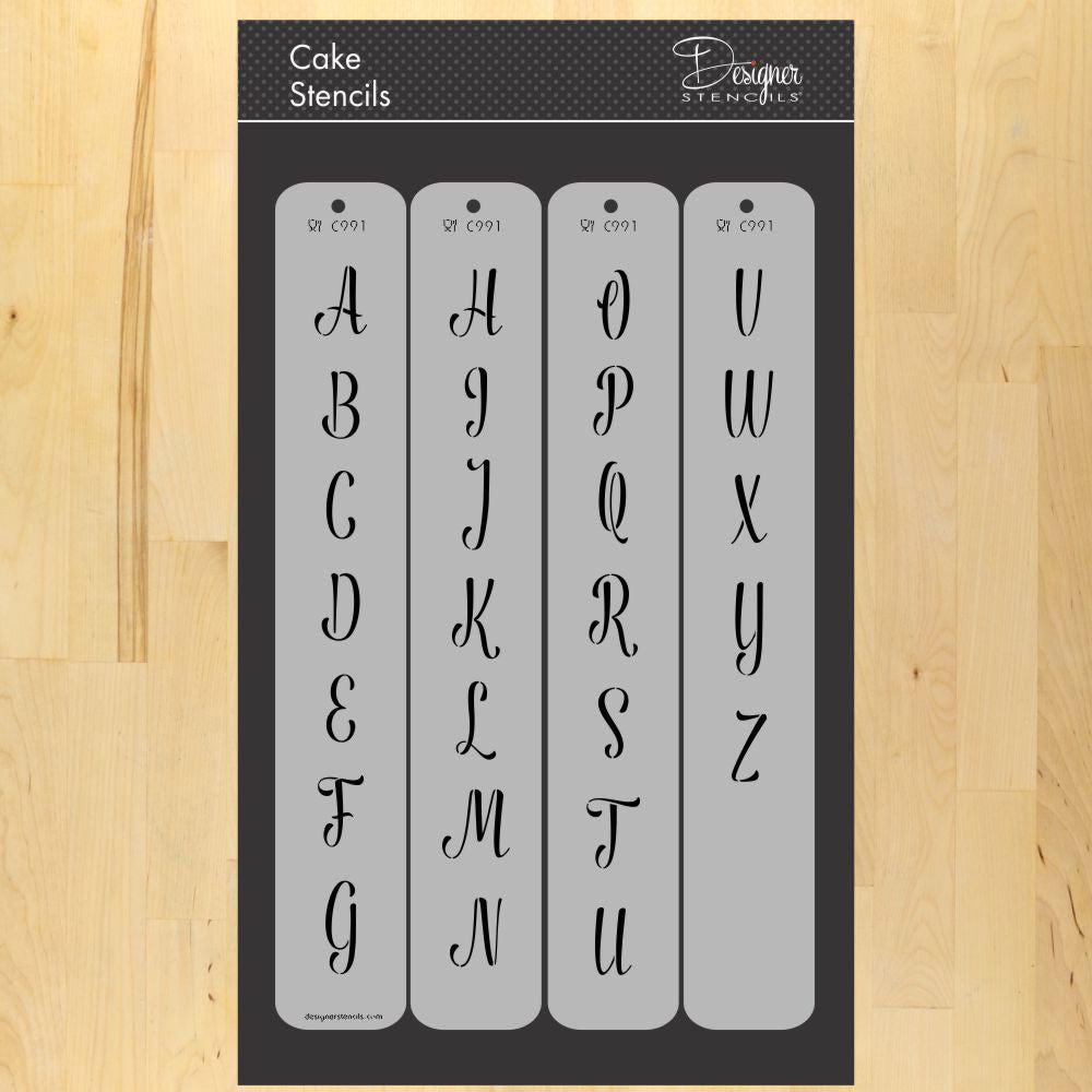 Calligraphy alphabet cake lettering stencil set Clearance