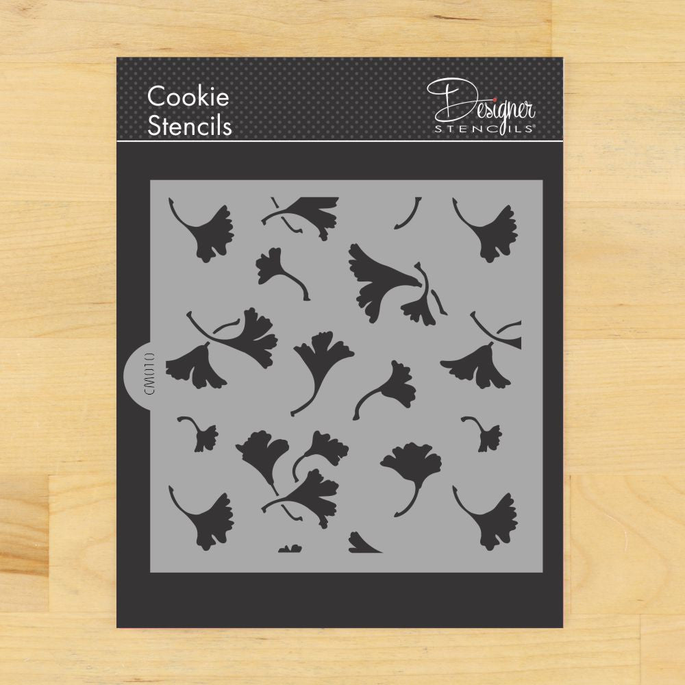 Ginkgo Leaves Allover Cookie Stencil by Designer Stencils