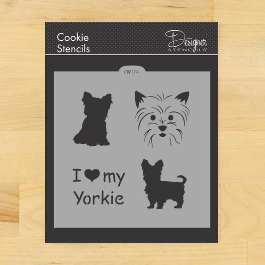 I Love My Yorkie Cookie Stencil by Designer Stencils