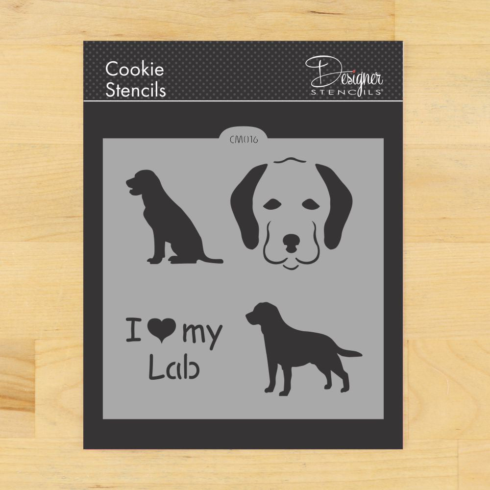 I Love my lab cookie stencil set by designer stencils