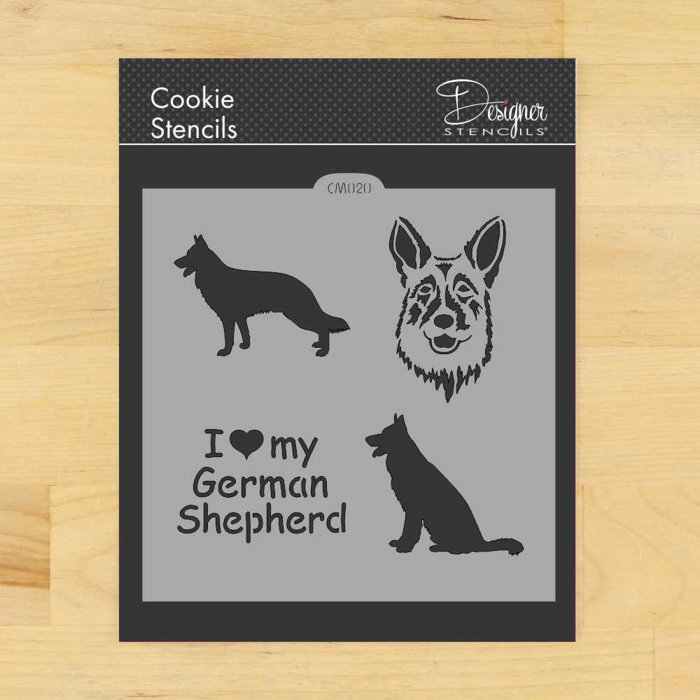 I Love My German Shepherd Cookie Stencil by Designer Stencils