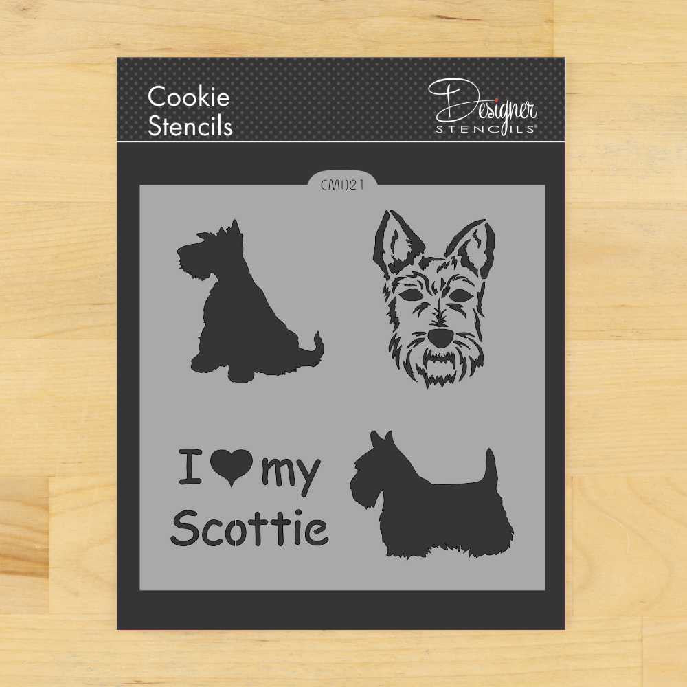 Scottie Dog Cookie Stencil by Designer Stencils Confection Couture