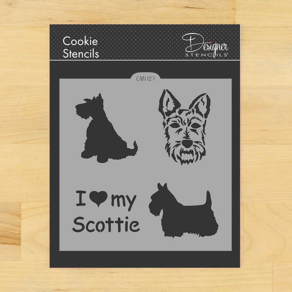 I Love My Scottie Cookie Stencil by Designer Stencils