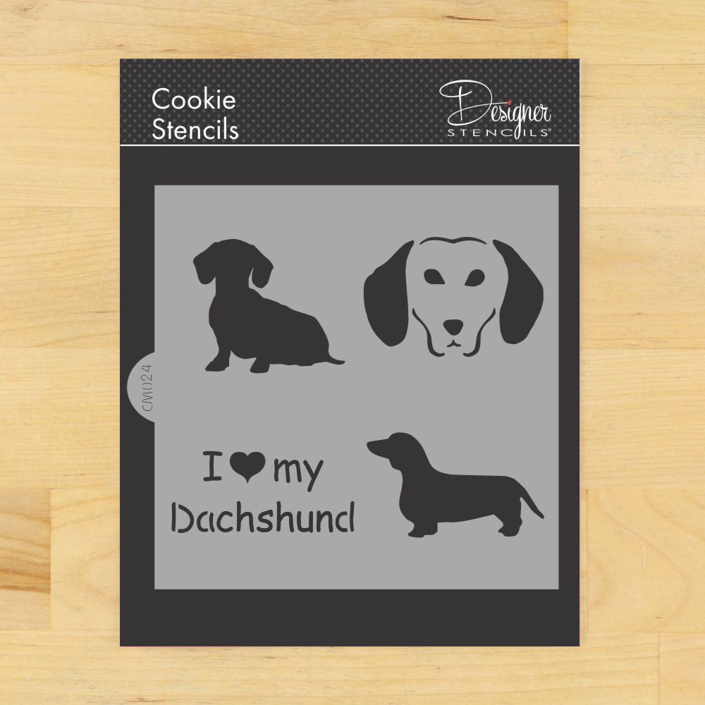 I Love My Dachshund Cookie Stencil by Designer Stencils