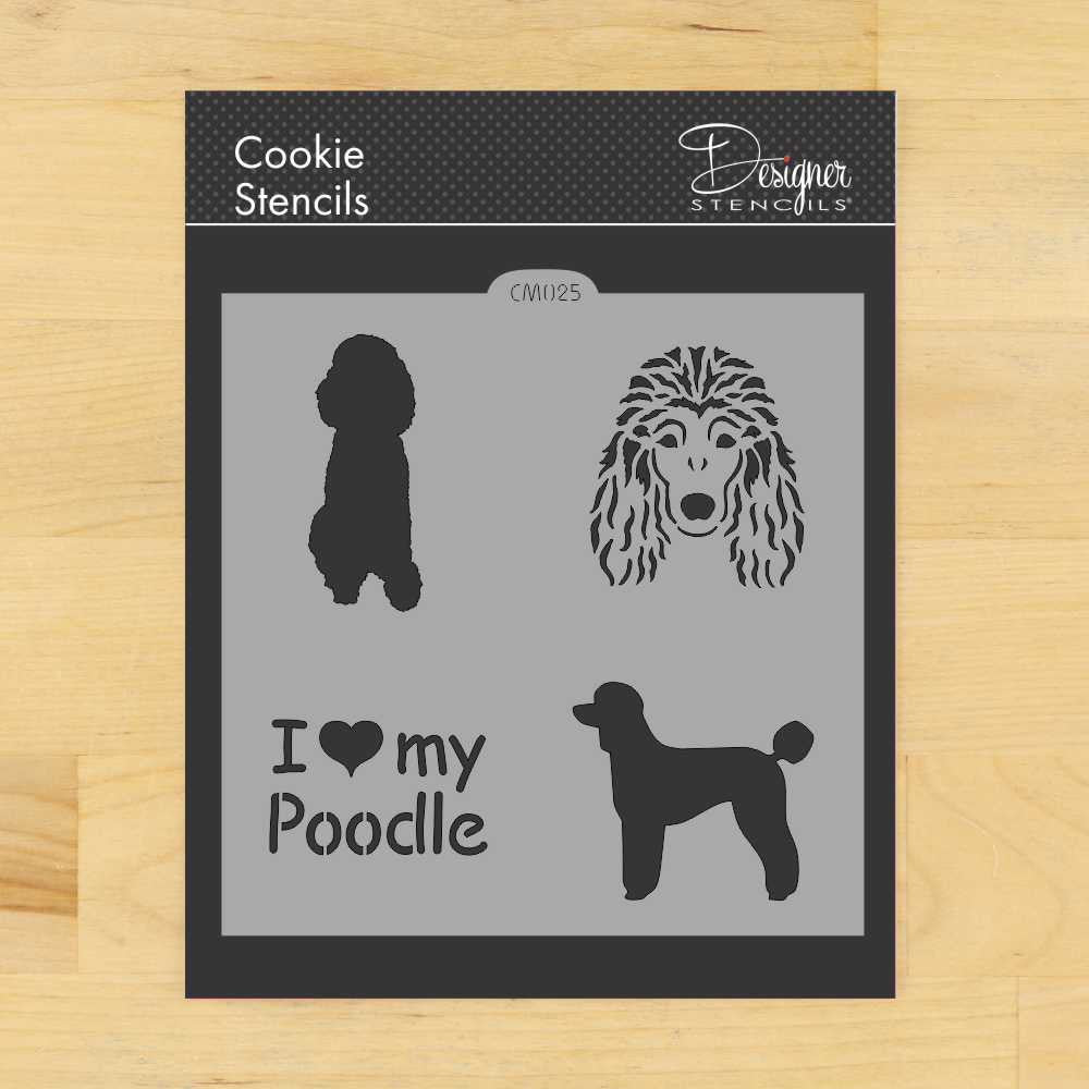 I Love My Poodle Cookie Stencil by Designer Stencils