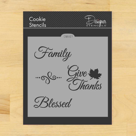Give Thanks Cookie Stencil by Designer Stencils for Thanksgiving cookies