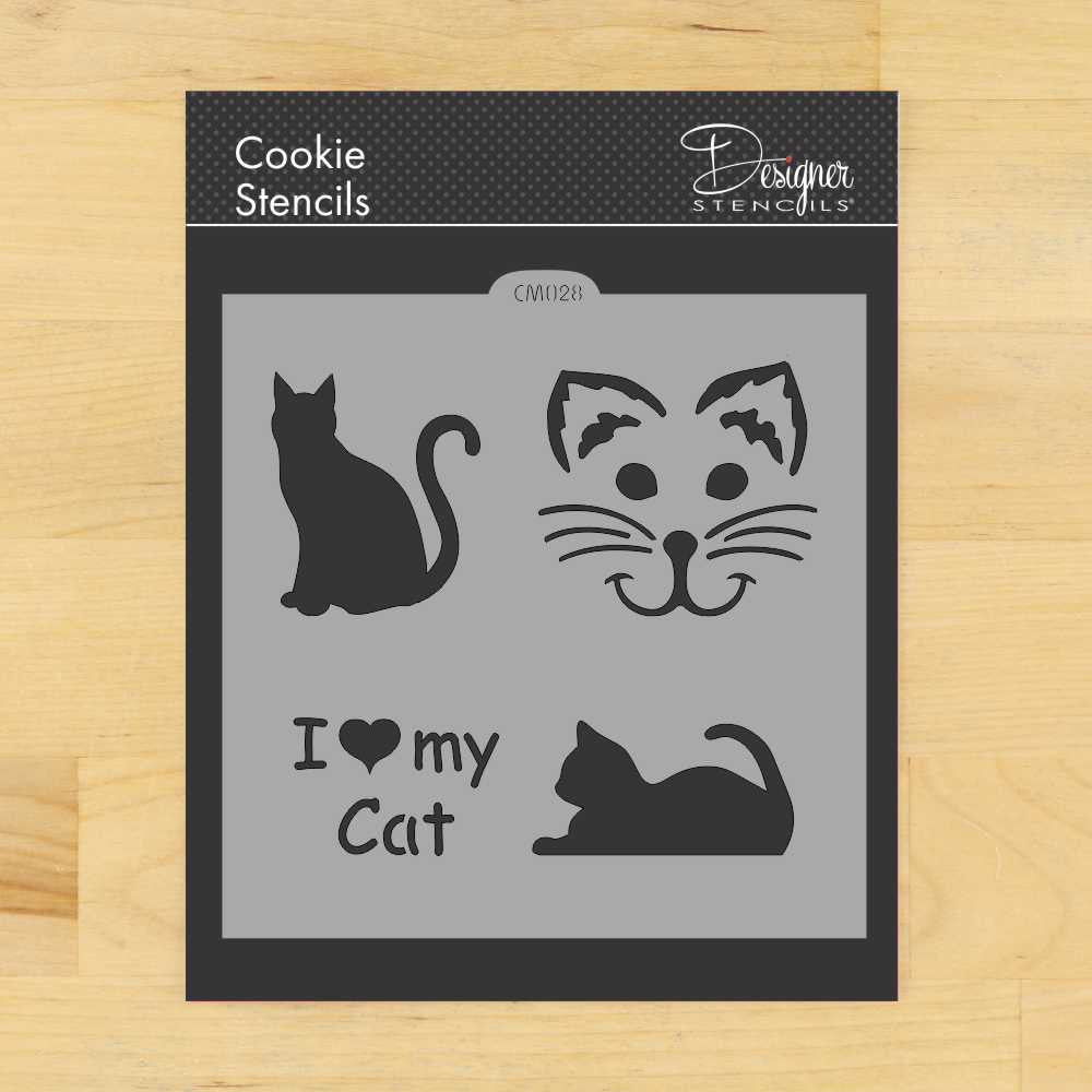 I Love My Cat Cookie Stencil by Designer Stencils