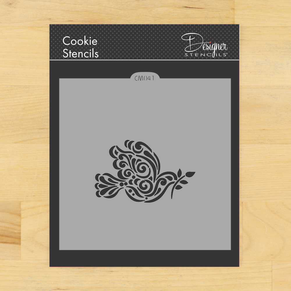 Dove of Peace with Olive Branch Cookie Stencil by Designer Stencils