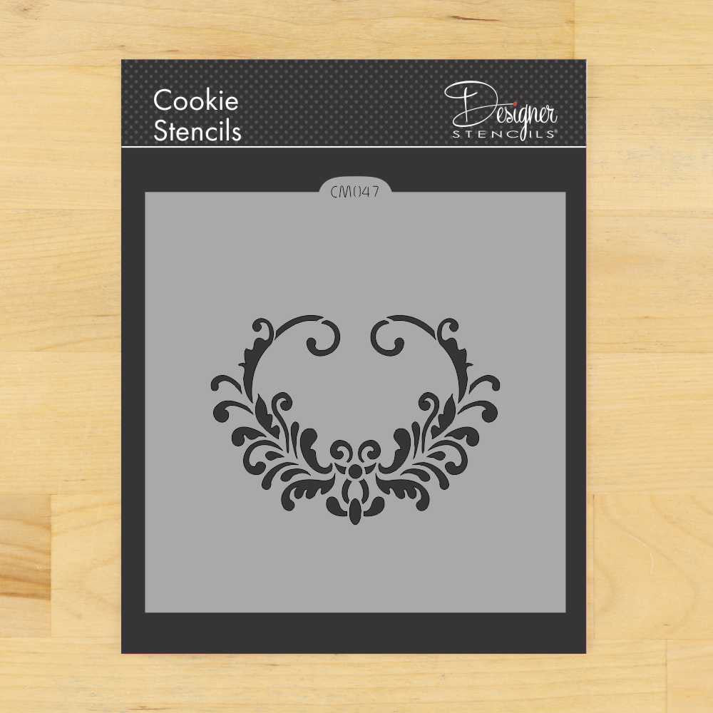 Heart Oval Cookie Stencil by Designer Stencils