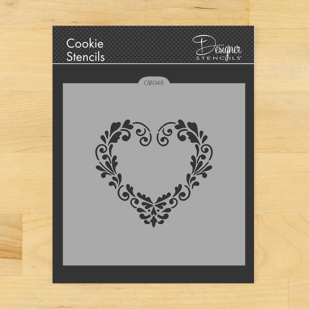 Delft Heart Cookie and Craft Stencil by Designer Stencils