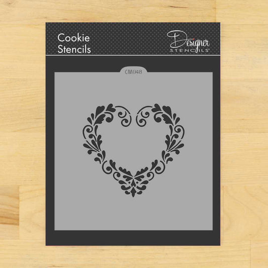 Delft Heart Cookie and Craft Stencil by Designer Stencils