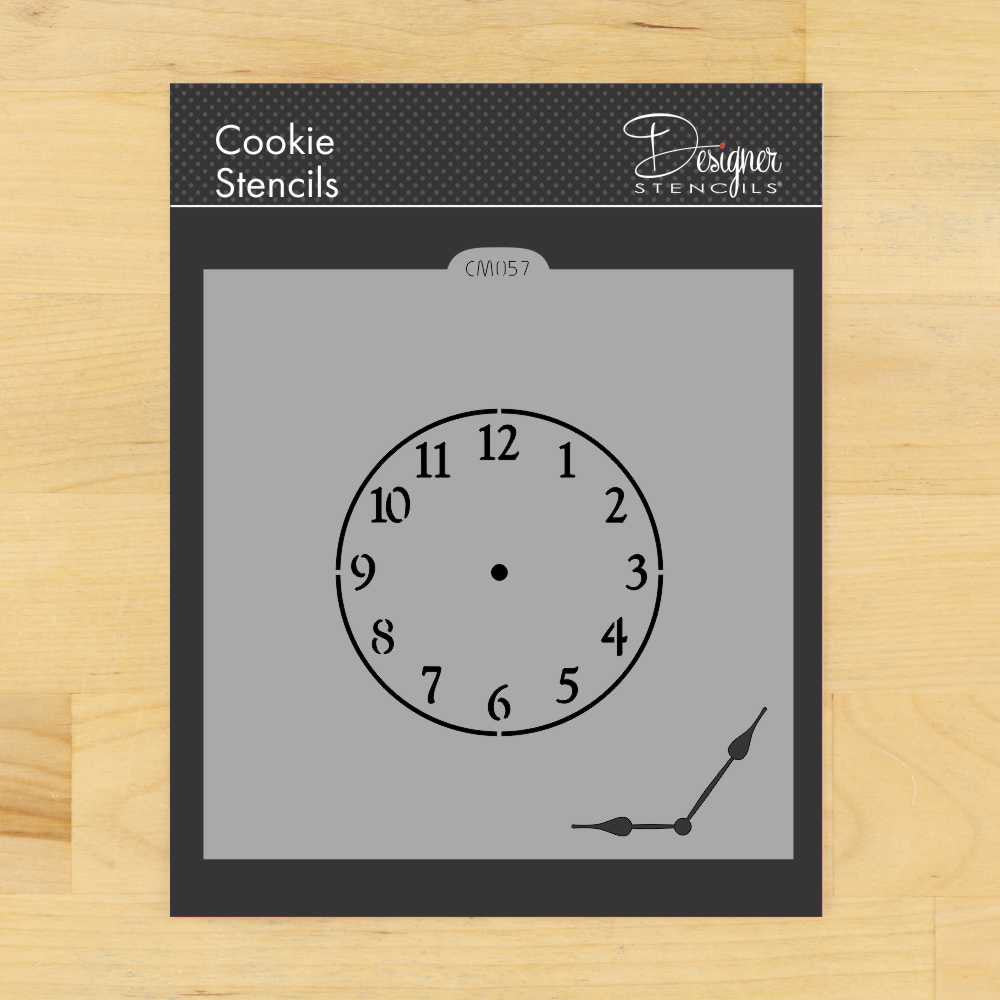 Mini Clock with Hands Cookie Stencil by Designer Stencils