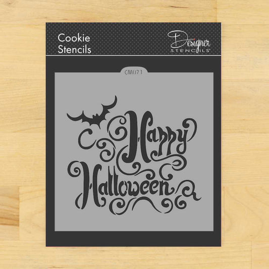 Happy Halloween Lettering Cookie Stencil By Designer Stencils
