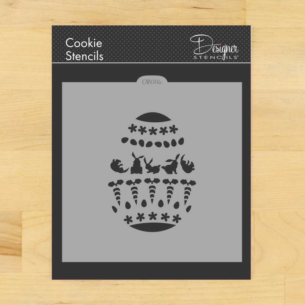 Bunnies and Carrots Easter Egg Cookie by Designer Stencils