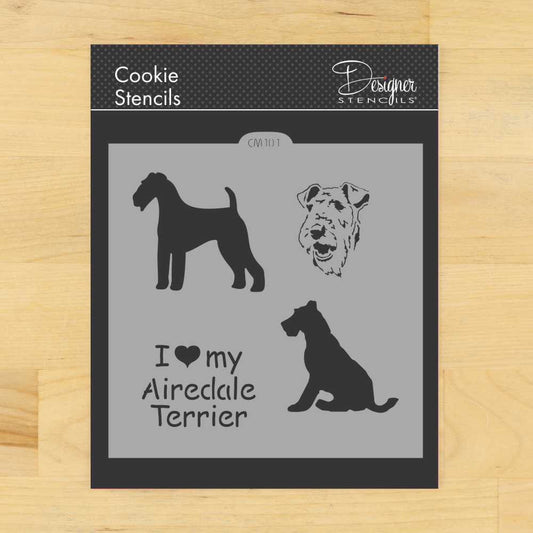 I Love My Airedale Terrier Cookie Stencil by Designer Stencils