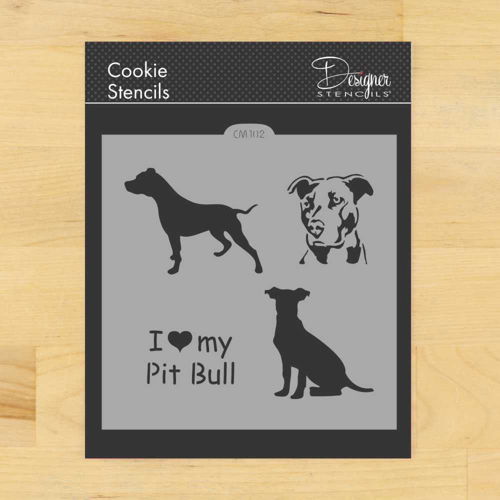 I Love My Pit Bull Cookie Stencil by Designer Stencils