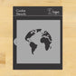 World Map Cookie Stencil by Designer Stencils in packaging