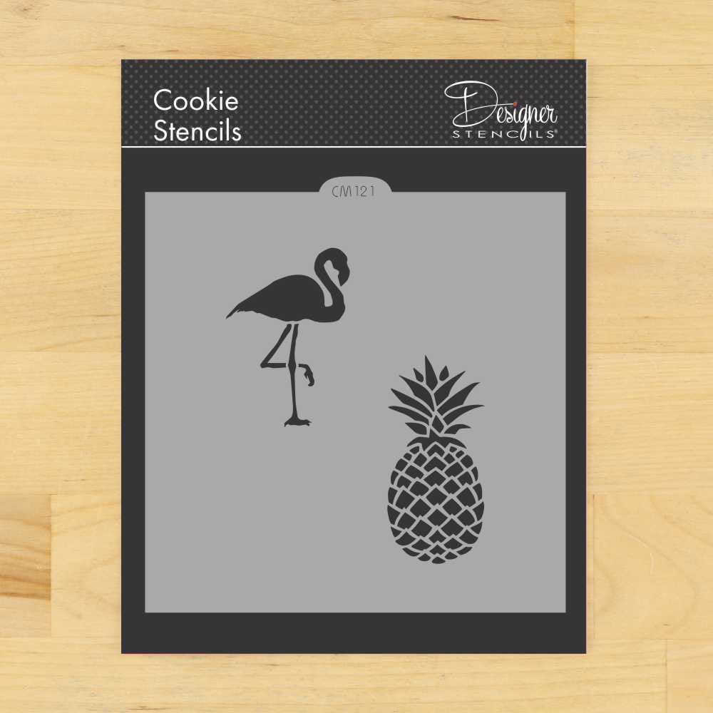 Flamingo and Pineapple Cookie Stencil by Designer Stencils