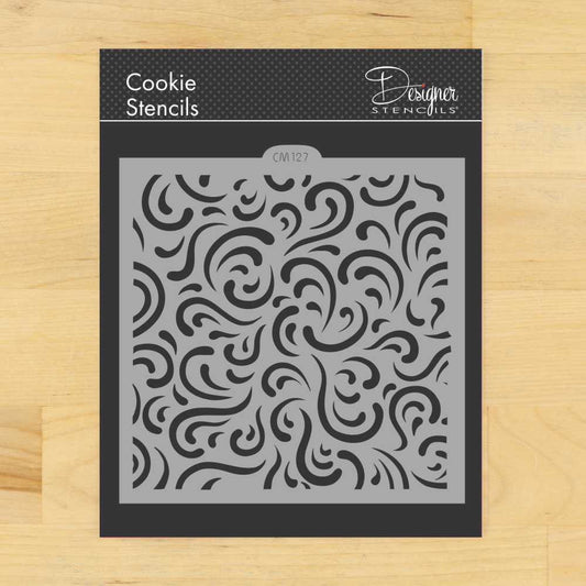 Swirl Allover Pattern Cookie Stencil by Designer Stencils