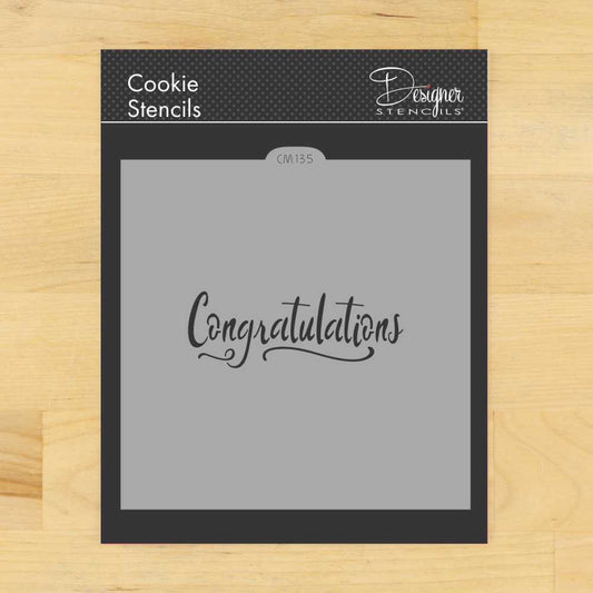 Congratulations Cookie Stencil by Designer Stencils