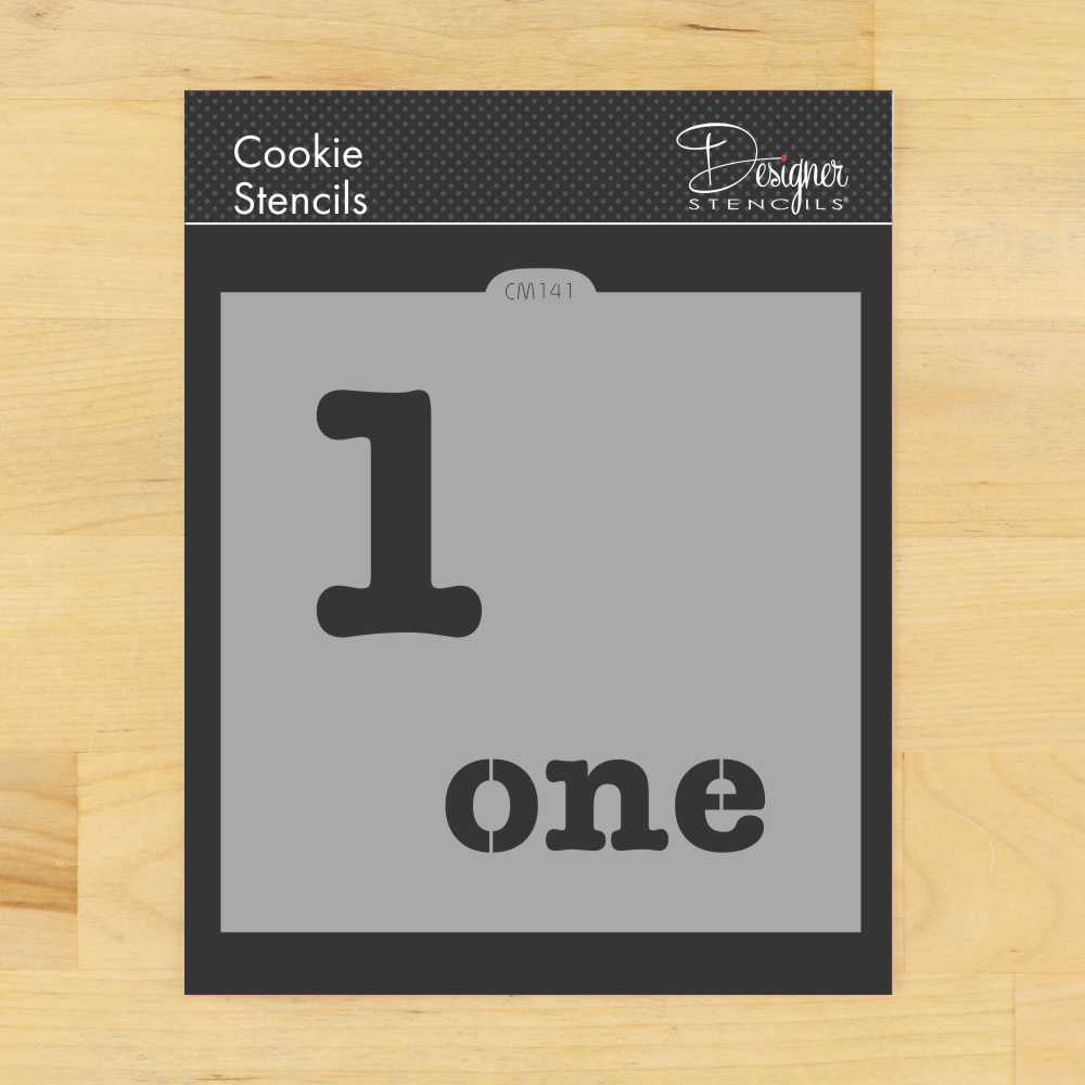 Number One Cookie Stencil for birthday cookies by Designer Stencils