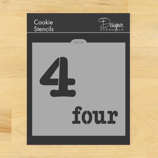 Number Four Cookie Stencil by Designer Stencils