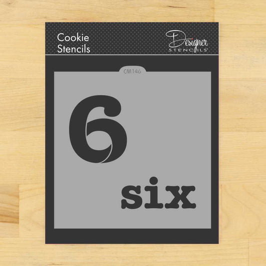 Number Six Cookie Stencil by Designer Stencils