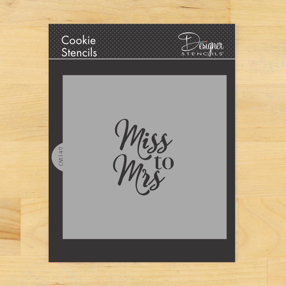 Miss to Mrs Cookie Stencil by Designer Stencils in packaging
