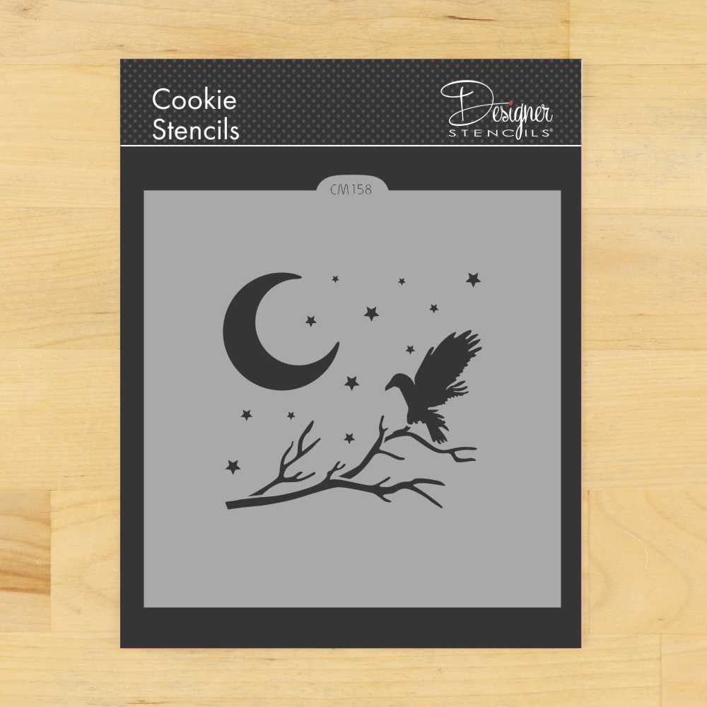 Nighttime Crow Cookie Stencil by Designer Stencils