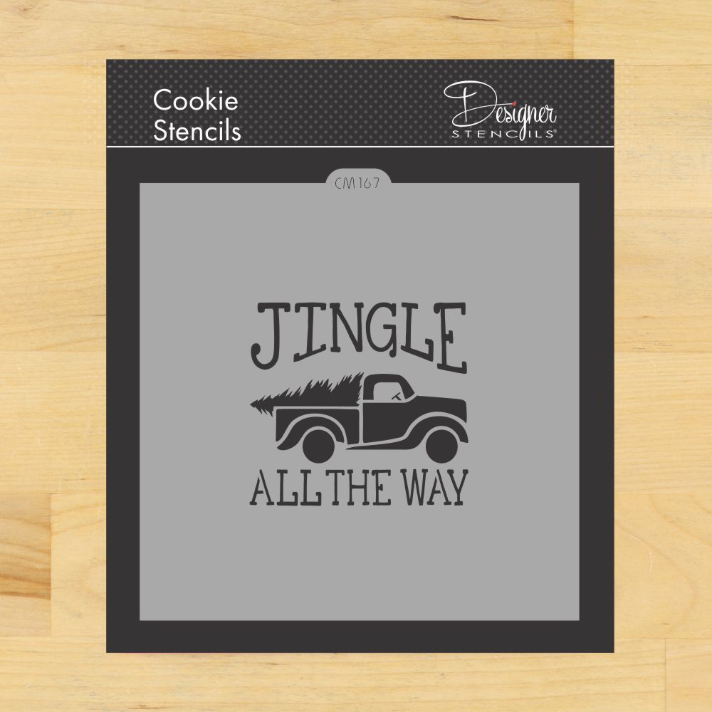 Jingle Vintage Truck Cookie and Stencil by Designer Stencils