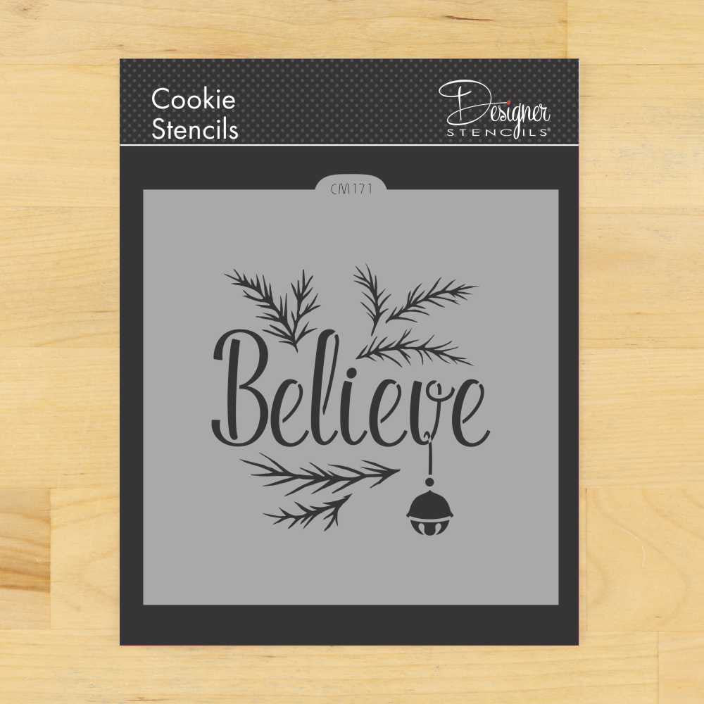 Believe Cookie Stencil by Designer Stencils
