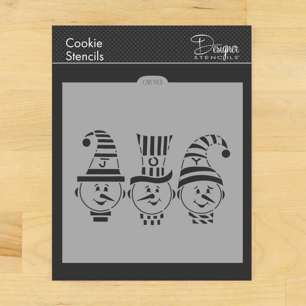JOY Snowmen Cookie Stencil by Designer Stencils