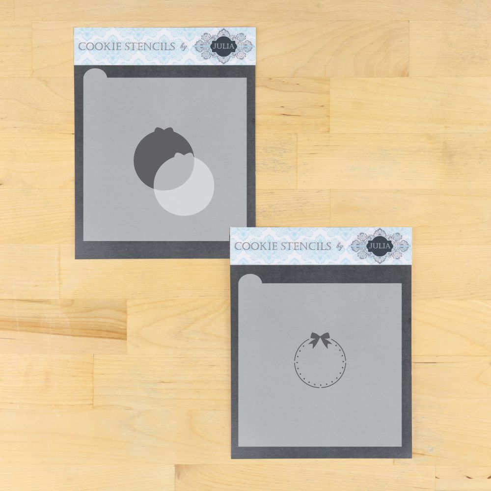 Circle with Bow Prettier Plaques Frame Cookie Stencil Set