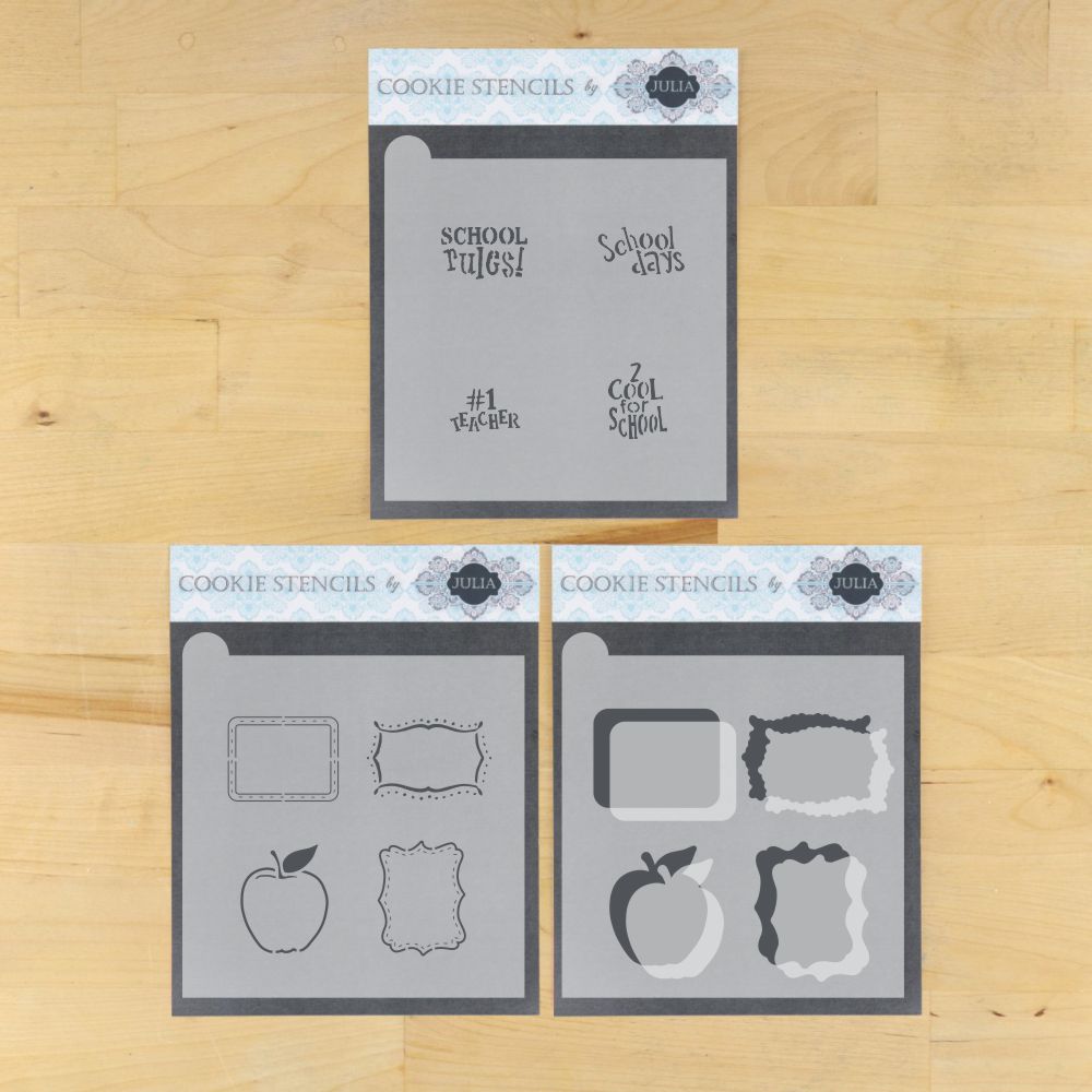 School Rules Dynamic Duos MESSAGE AND FRAME Cookie Stencil Set