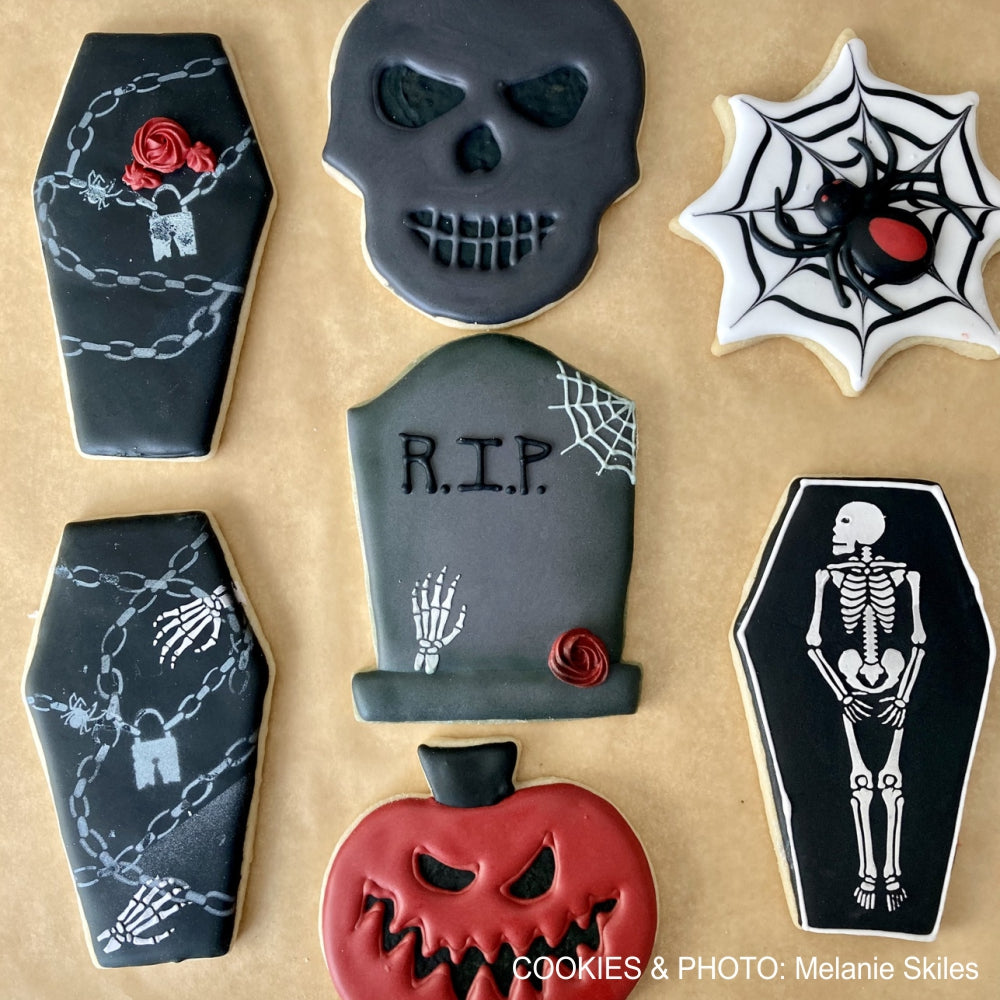 Halloween Coffin & Skeleton Dynamic Duos Cookie Stencil Set