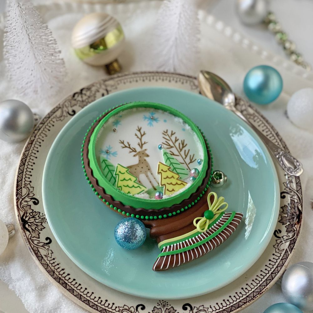 Holiday Snow Globe Cookie for Holiday Tables by Julia Usher