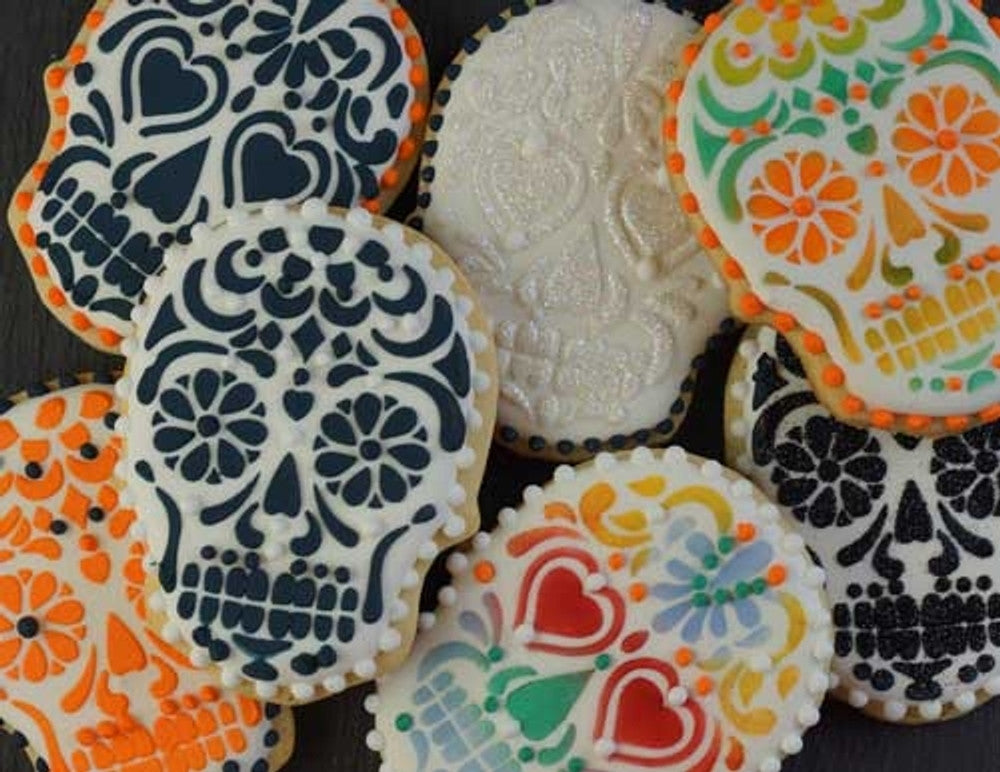 Sugar Skulls Cookie Stencil and Cutter Set Cookies