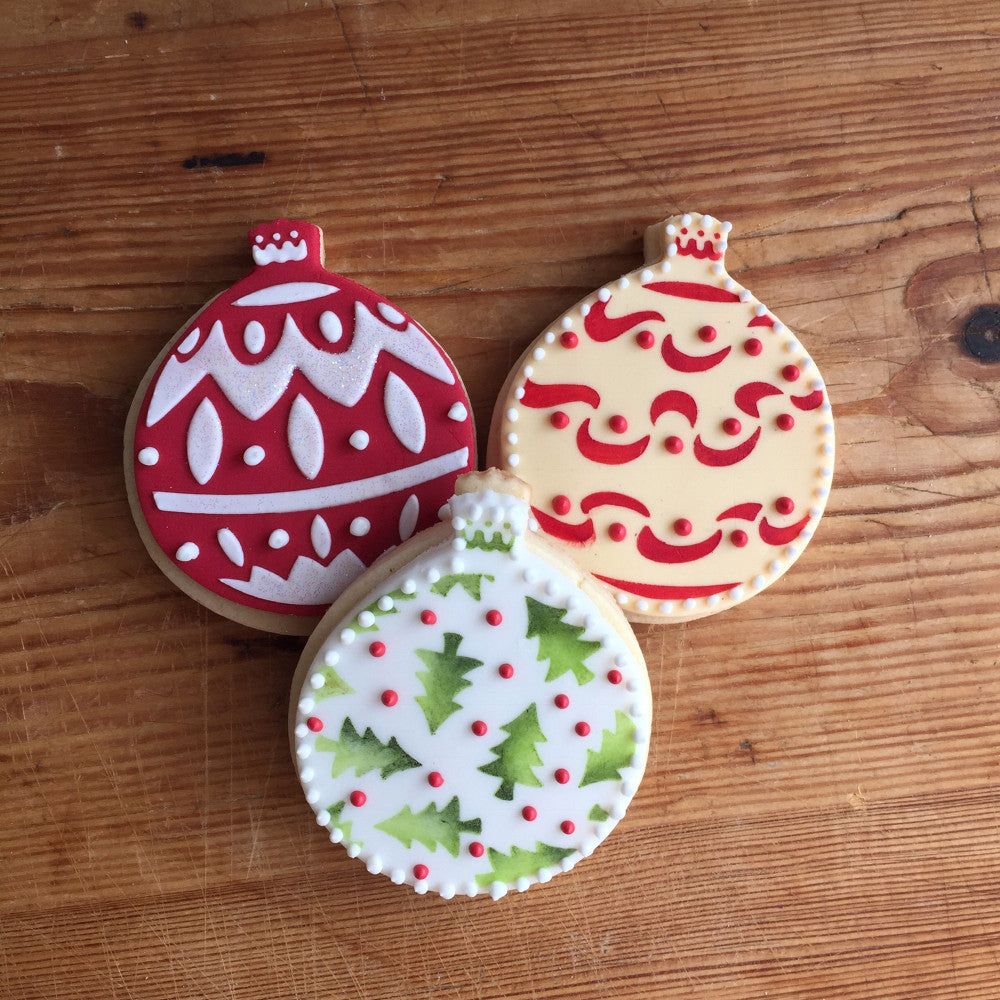 Ball Ornament Cookie Stencil and Cutter Set by Designer Stencils Cookies