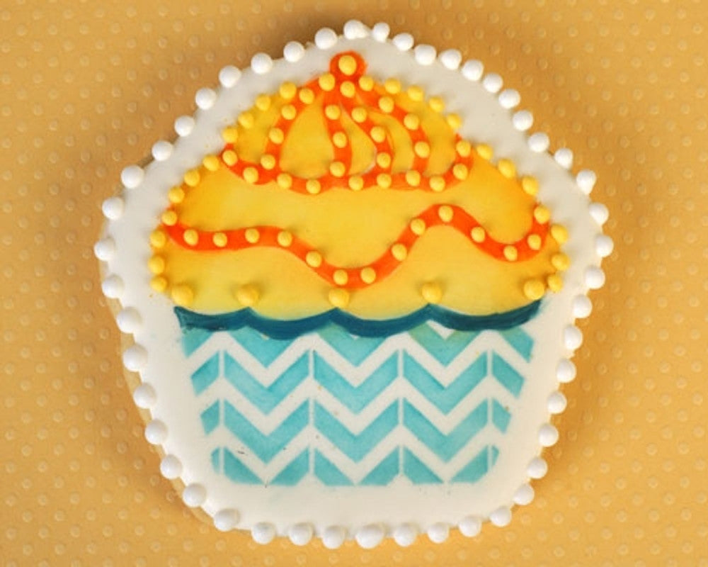 Cupcake Cookie Stencil and Cutter Set Cookie