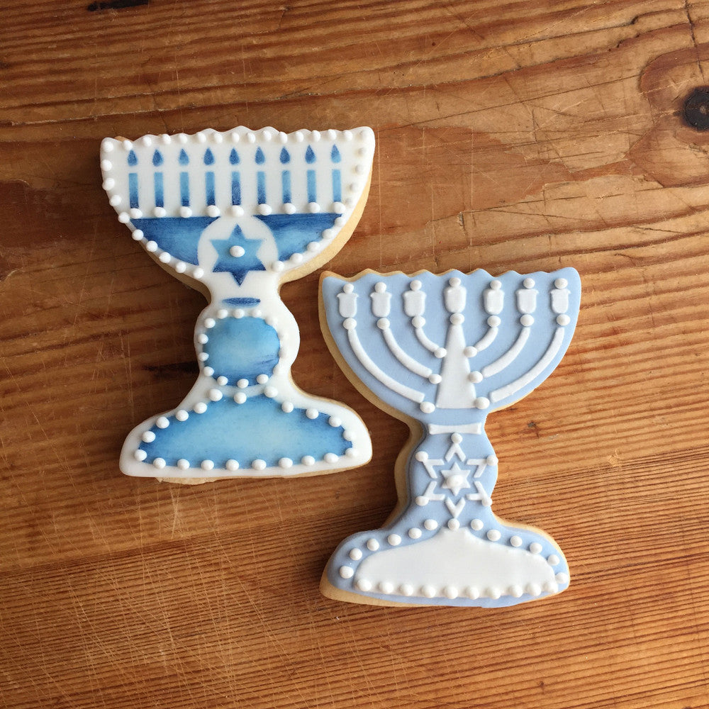 Menorah Stencil and Cookie Cutter for Hanukkah Cookies Confection