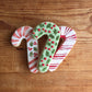 Candy Cane Cookie Stencil and Cutter Set Cookies