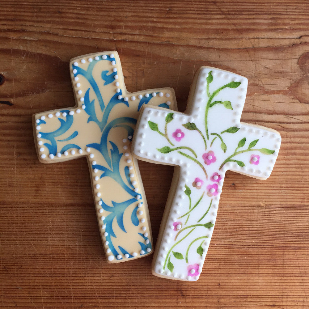 Cross Cookie Stencil and Cutter Set Cookies