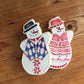 Snow Couple Cookie Stencil and Cutter Set Cookies