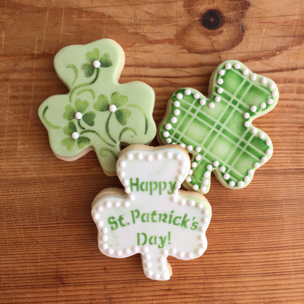 St Patrick's Day Shamrock Cookie Stencil and Cutter Set by Designer Stencils Cookies